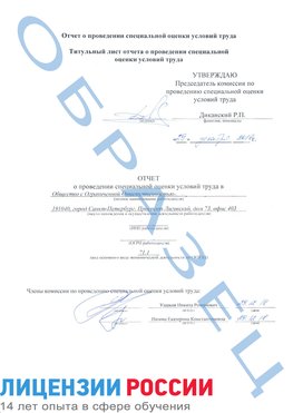 Образец отчета Димитровград Проведение специальной оценки условий труда